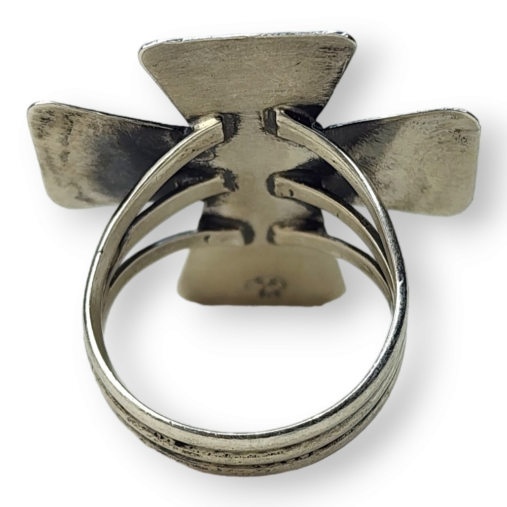 Running Bear Sterling Silver 925 Sleeping Beauty Turquoise Cross Ring Size‎ 9 - Picture 7 of 9